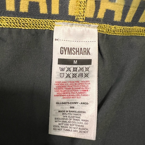 Gymshark Fit Leggings Charcoal / Yellow Size Medium NWT - Picture 3 of 8
